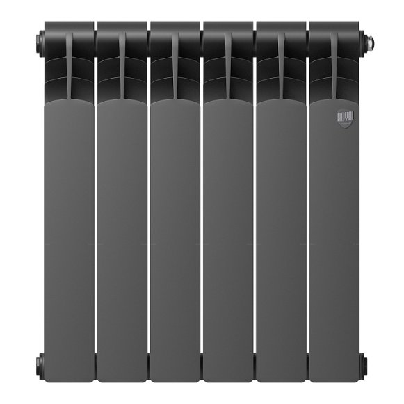 Биметаллический радиатор отопления Royal Thermo Revolution Bimetall 500 2.0 6 секций Noir Sable