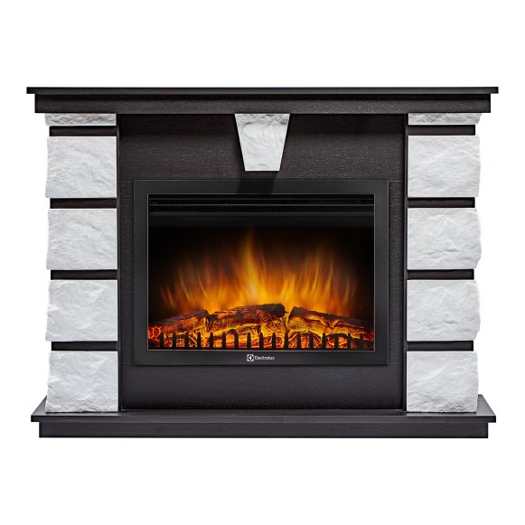 Каминокомплект Firelight Excalibur 25 с очагом Electrolux EFP/P-2520LS камень белый/шпон венге
