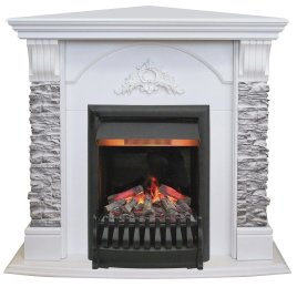 Каминокомплект RealFlame Athena Corner GR STD/EUG/25/25&#039;5 WT с очагом 3D Oregan