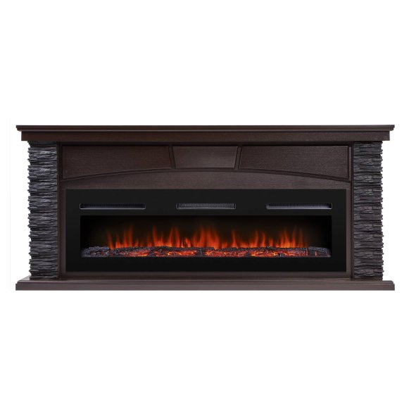 Каминокомплект Firelight Porto Long с очагом Electrolux Infinity EFP/P-1600ULS камень черный/шпон венге