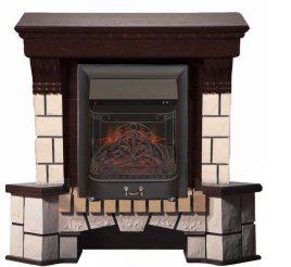 Каминокомплект Interflame Экстер темный дуб угловой с очагом Majestic FX M Black