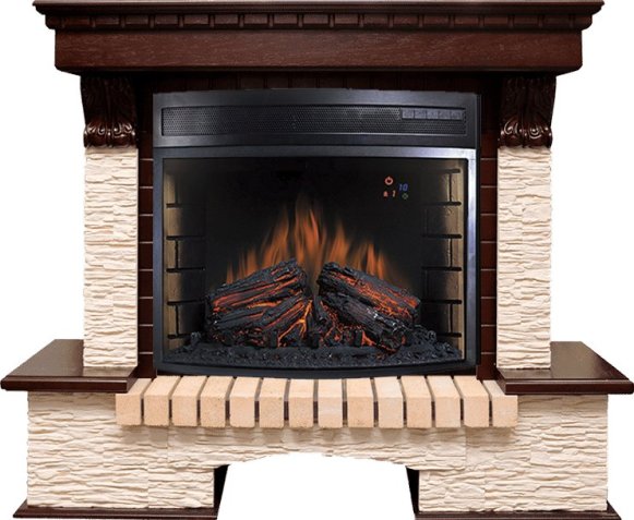 Каминокомплект Royal Flame Pierre Luxe мелкий сланец бежевый c очагом Dioramic 28 LED FX