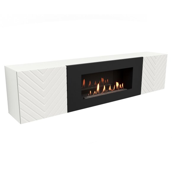 Тумба с биокамином Firelight BFP-P1700V белая