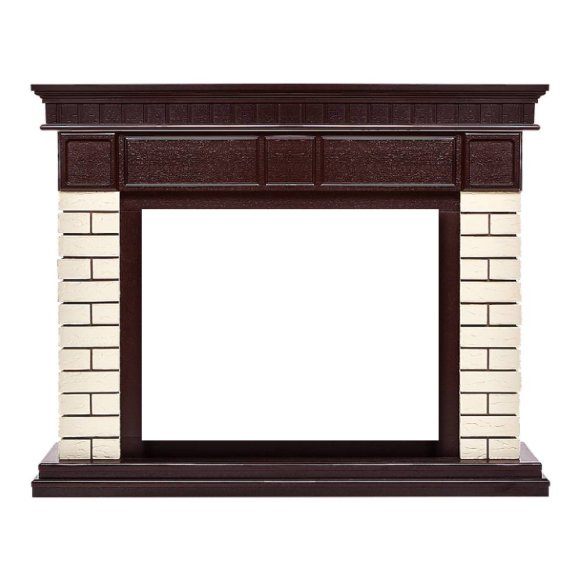 Портал Firelight Bricks 30 камень бежевый/шпон темный дуб