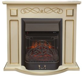 Каминокомплект Interflame Аспен бежевый патина с очагом Majestic FX M Black