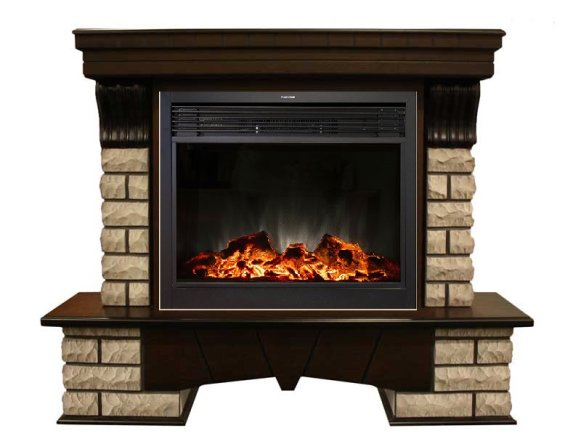 Каминокомплект RealFlame Country Rock 26 с очагом MoonBlaze LUX Black/Brass