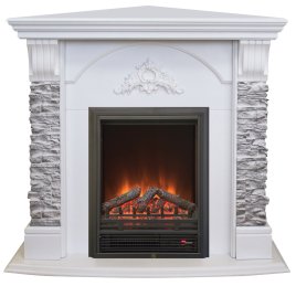 Каминокомплект RealFlame Athena Corner GR STD/EUG/25/25&#039;5 WT с очагом Eugene