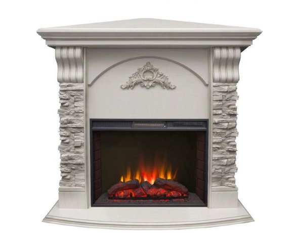 Каминокомплект RealFlame Athena Corner GR STD/EUG/25/25&#039;5 WT с очагом Sparta 25,5 LED