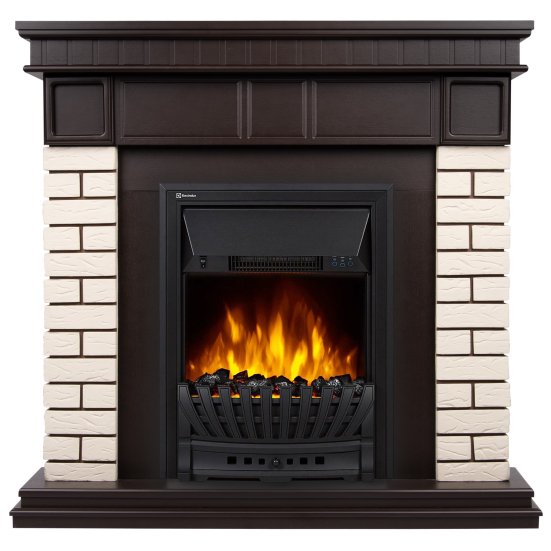 Каминокомплект Firelight Bricks Classic с очагом Electrolux EFP/P-1020LS камень бежевый/шпон темный дуб