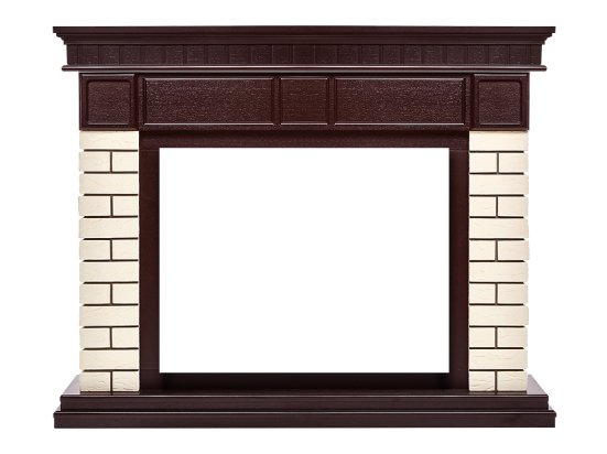 Портал Firelight Bricks 25U (угловой) камень бежевый/шпон темный дуб