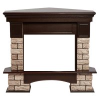 Портал Firelight Forte Wood 25U (угловой) камень коричневый/шпон темный дуб