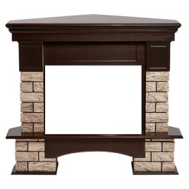 Портал Firelight Forte Wood 25U (угловой) камень коричневый/шпон темный дуб