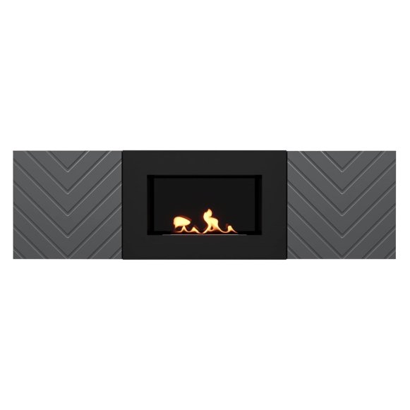 Тумба с биокамином Firelight BFP/P-1400V графит+набор керамических дров береза