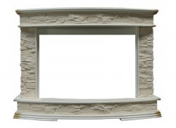 Портал Interflame Памир сланец бежевый с золотой патиной под очаг Panoramic 33W LED FX