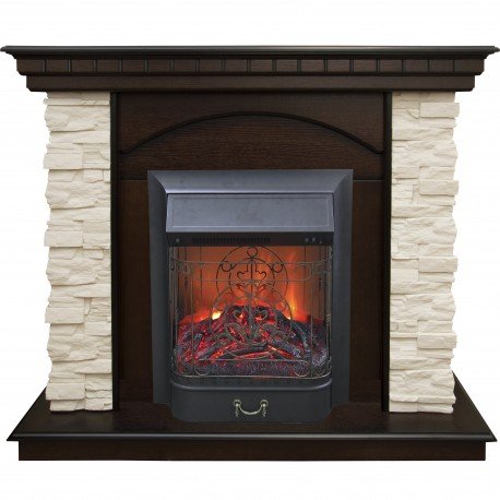 Каминокомплект RealFlame Elford STD/EUG/25&#039;5/HL AO с очагом Majestic s Lux Black/Brass