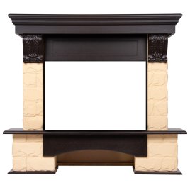 Портал Firelight Forte 25S камень бежевый/шпон темный дуб