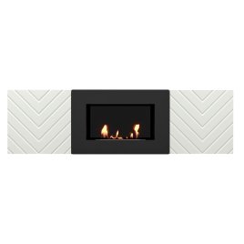 Тумба с биокамином Firelight BFP/P-1400V белый+набор керамических дров ель