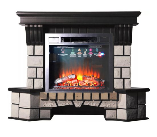 Каминокомплект Interflame Экстер угловой венге с очагом Sirius 30 LED FX Black